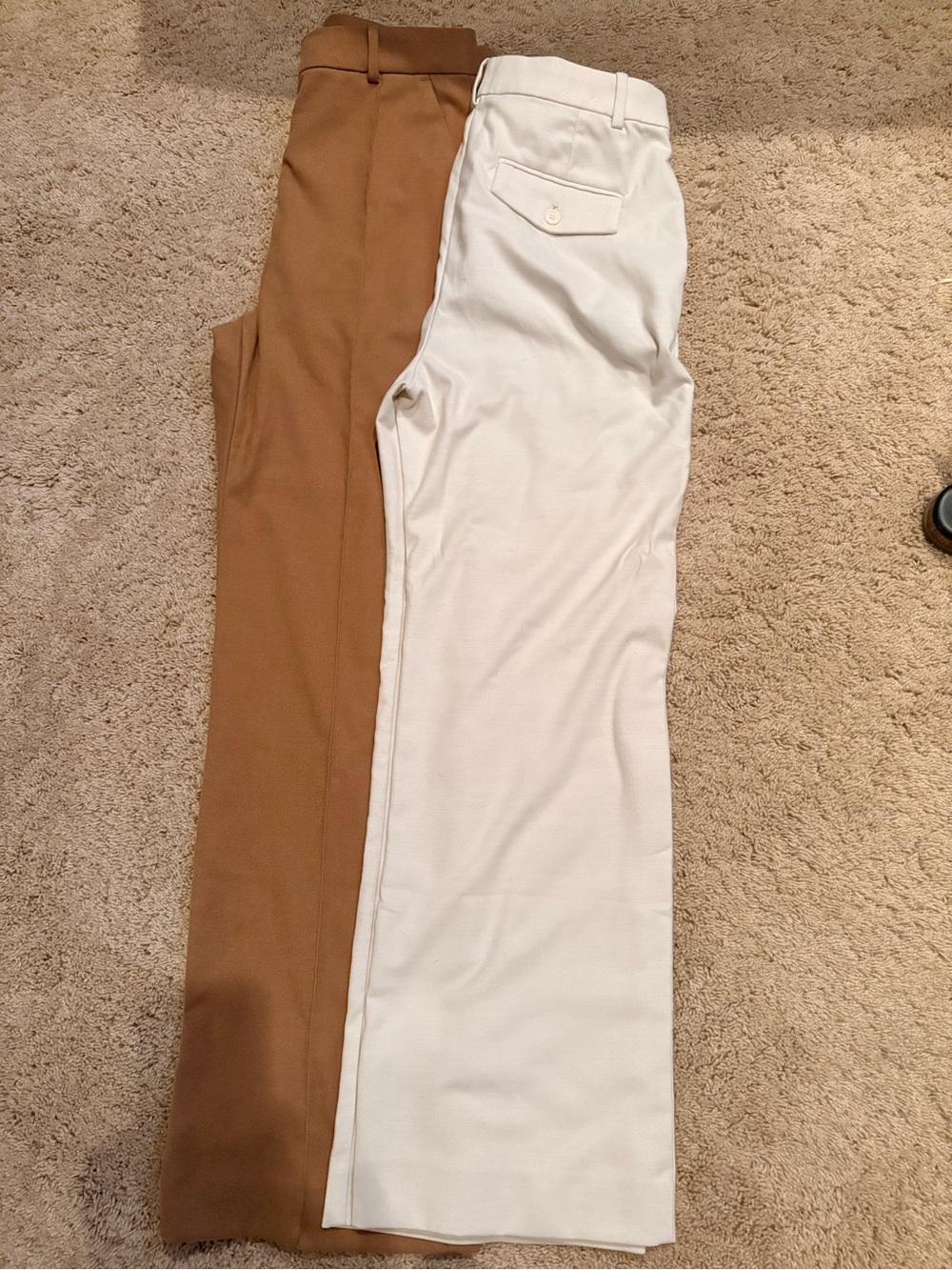 Banana Republic Two-Tone Straight-Leg Trousers in Camel and Cream